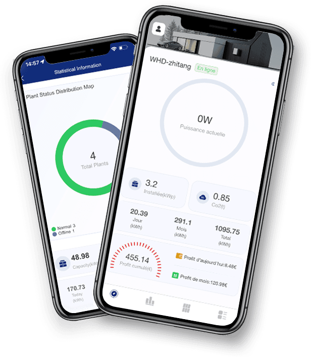 Écrans de l’application mobile Solenso